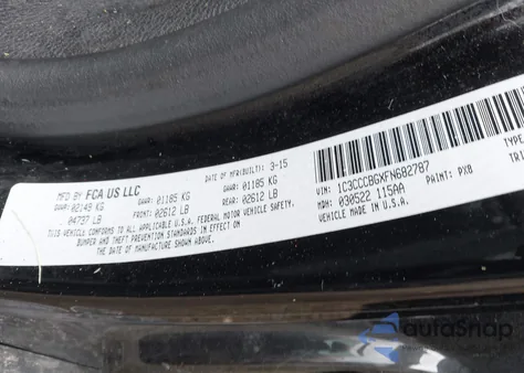 2015 Chrysler 200 S z USA, uszkodzony, nr VIN 1C3CCCBGXFN682787